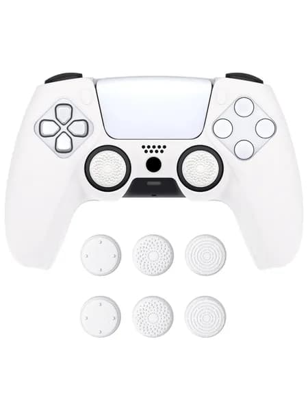 PlayVital силиконовый чехол, Pure Series, для PS5 контроллера, совместим с зарядной станцией, противоскользящий, мягкая резина, в комплекте 6 колпачков для стиков