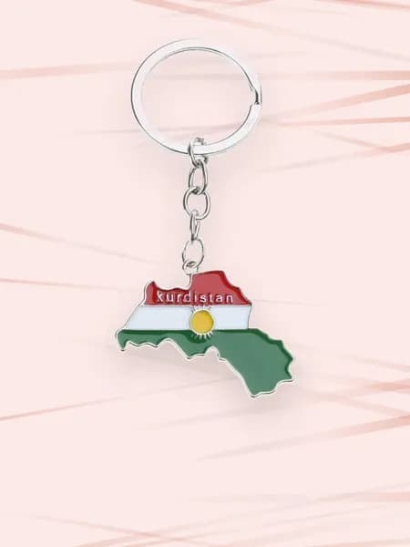 Кулон-флаг Карта Курдистана из нержавеющей стали, - D