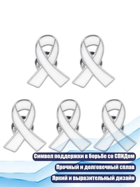 Брошь с лентой, корсаж, сплав, Белый