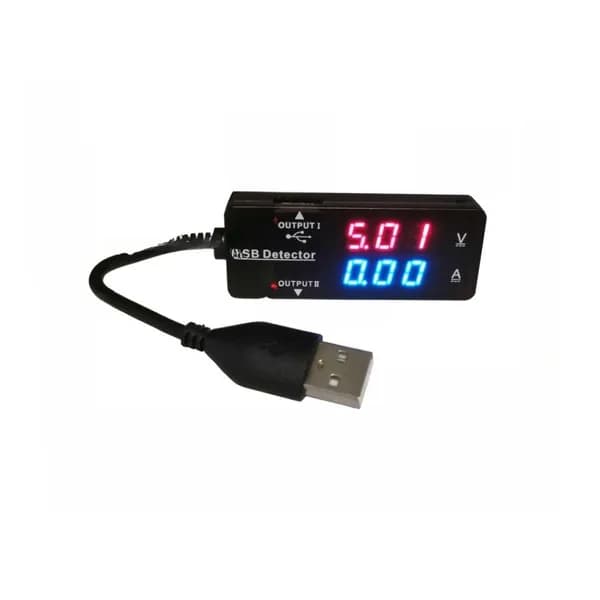 Цифровой вольтметр-амперметр YB26VA с ЖК-дисплеем и USB-подключением для контроля зарядных устройств.