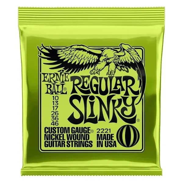 Гитарные струны Ernie ball slinky 10-46 regular 2221, комплект струн для электрогитары