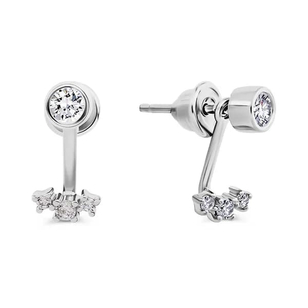 Серьги женские с фианитами серебро 925 пробы 585GOLD