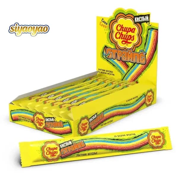 Эксклюзивный мармелад Chupa Chups Страйпс, 12 штук по 10,5 г