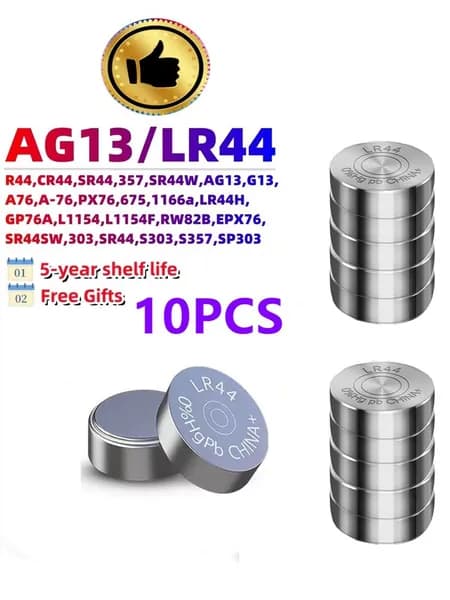 SKOANBE Часы игрушки детали LR44 (AG13, 1154, 357) 1.5V Blister, 10 шт.