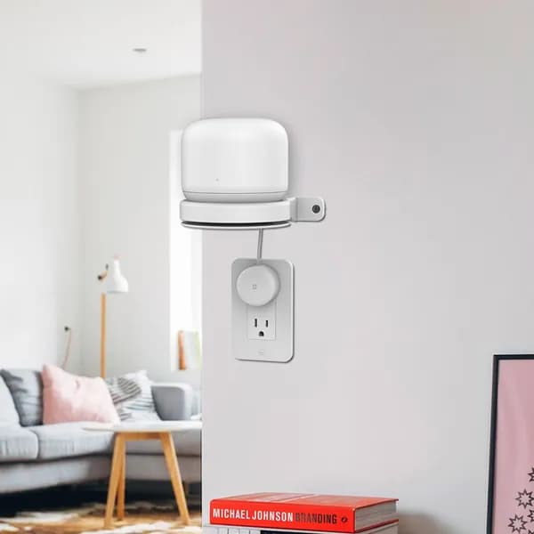Крепление для Google Nest WiFi и Google Nest Mini, настенное, с кабель-менеджментом, белое