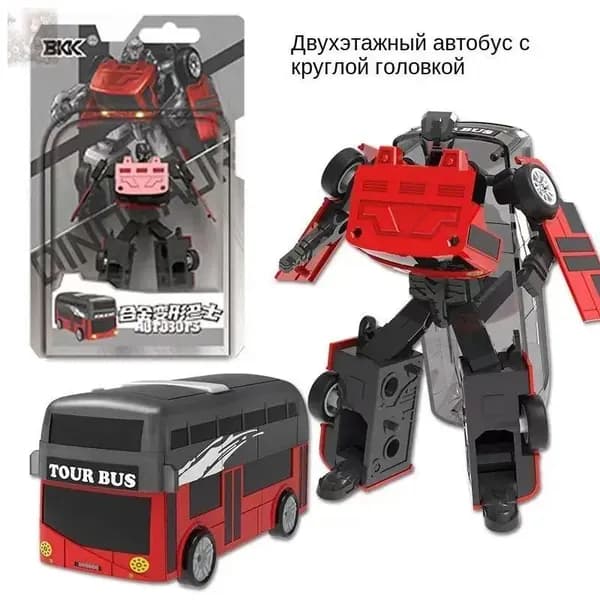 Робот-трансформер, двухслойный автобусный робот с круглой головкой