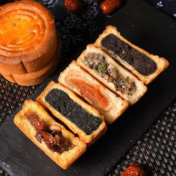 Китайский дим-сам.Лунные кексы с разными вкусами (10 шт.)