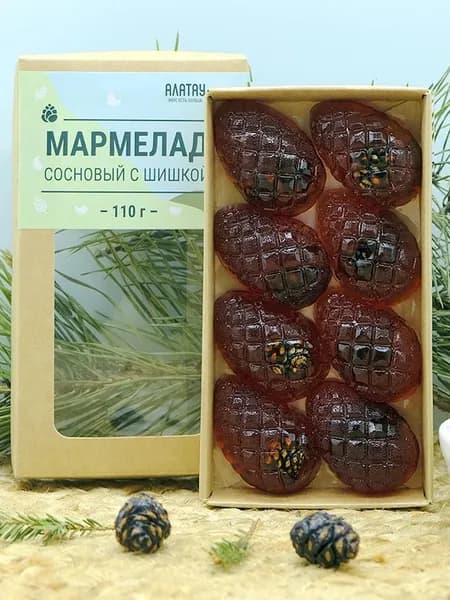 Мармелад натуральный Алатау, сосновый с шишкой, 110 гр., полезные сладости