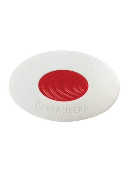 Ластик канцелярский Brauberg Oval Pro, 40х26х8 мм, овальный, красный