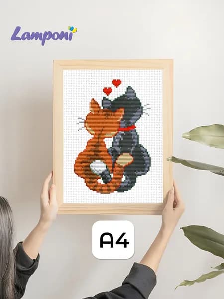 Картина для вышивания 20х29 см. Котики