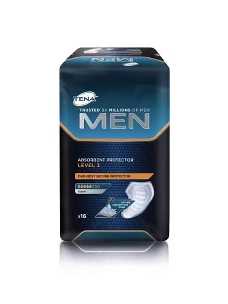 Прокладки урологические для мужчин Tena Men Level 3 Super, 5 капель, 800 мл, 1 упаковки, 16 штук