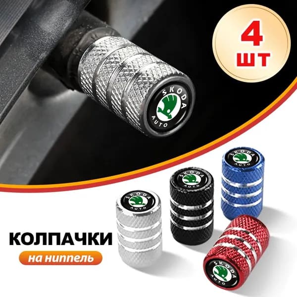 колпаки на колеса и шины автомобиля для шкода