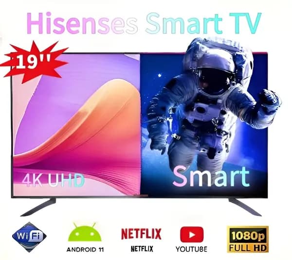 Телевизор 19″ 4K UHD, черный матовый