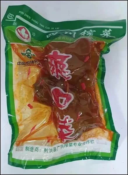 Хрустящая китайская закуска Чжа Цай из маринованного корня горчицы, острая, 400 г