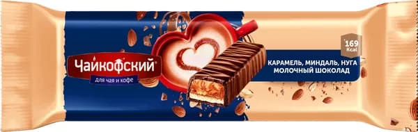 Шоколадный батончик Чайкофский с мягкой нугой, мягкой карамелью и миндалем, 40 г