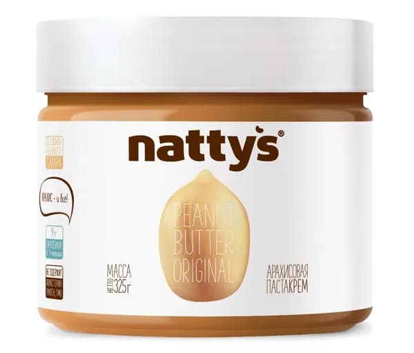 Nattys Арахисовая паста Original, 325 г