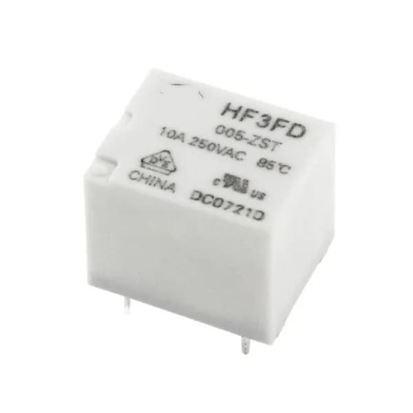 Реле HF3FD-005-ZST, 5-контактное, 10А, 1 переключающая группа (SPDT)