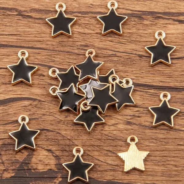 Подвеска в виде пятиконечной звезды 11*14 мм 20pcs