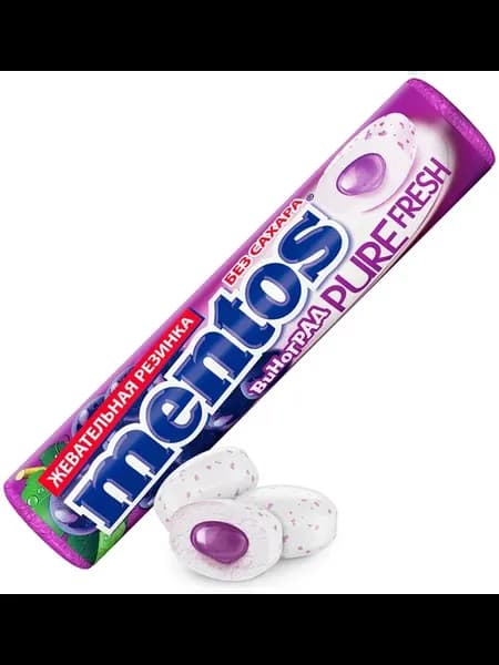 Резинка жевательная Mentos Pure Fresh Виноград, 15.5 г