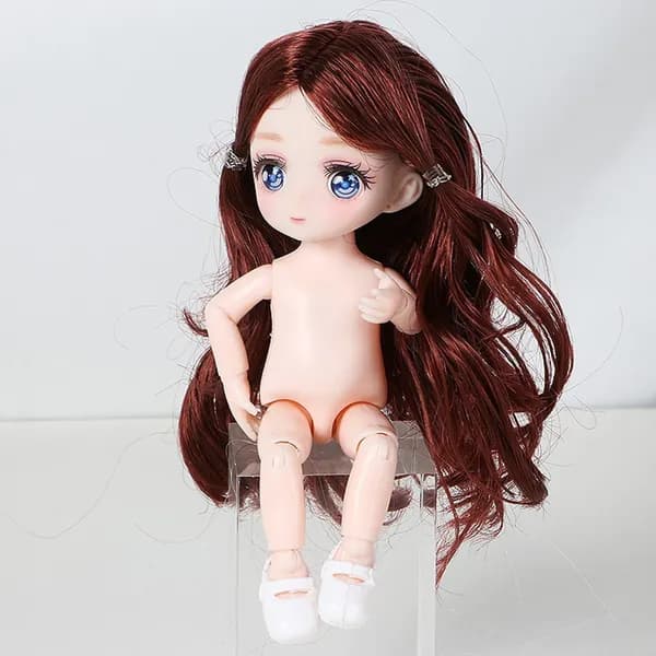 3D кукла с игрушечными глазами 16-17см
