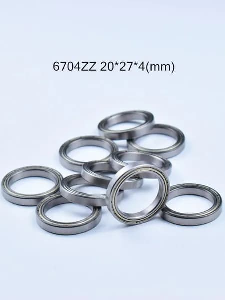 6704ZZ, 10 шт., 20 27 4 (мм), герметичные подшипники из хромированной стали с резиновыми уплотнительными кольцами
