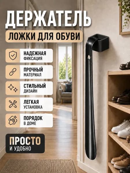 Настенный держатель для обувной ложки на клейкой ленте 3M, компактное крепление для рожка для обуви в прихожую