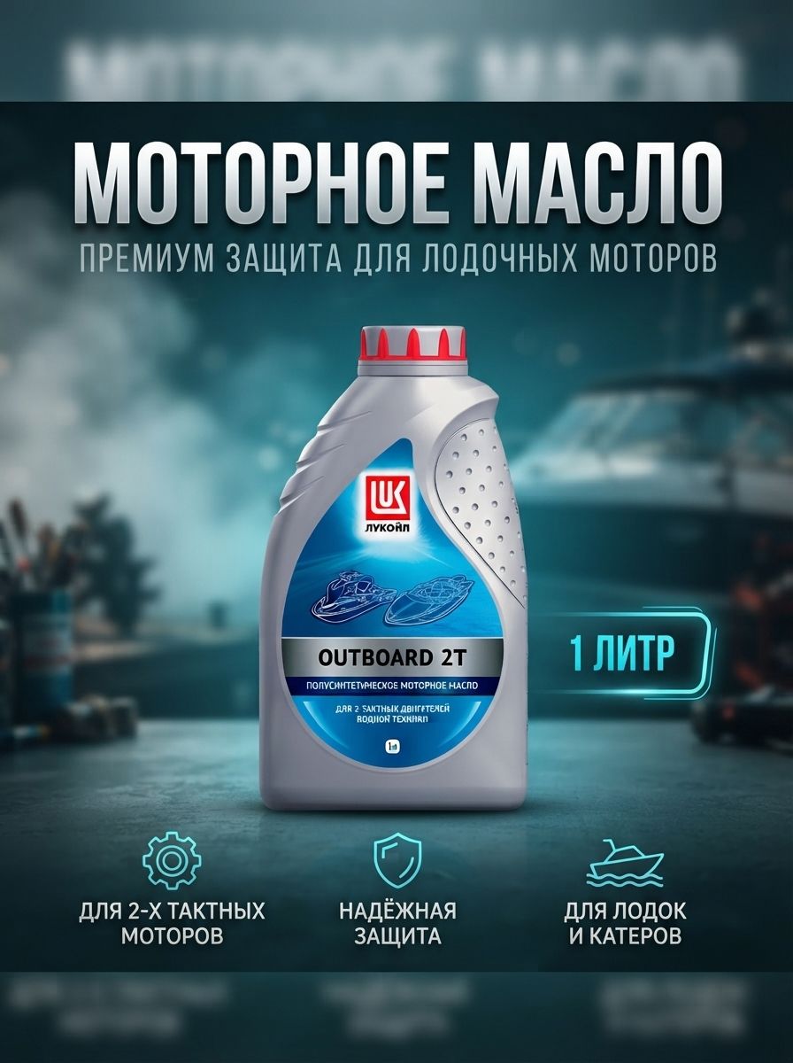 ЛУКОЙЛ (LUKOIL) Outboard 2Т Масло моторное, Полусинтетическое, 1.3 л
