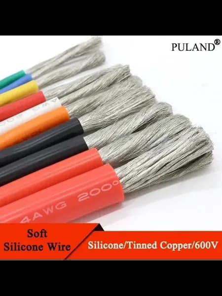 Красный силиконовый кабель 20AWG, 5 метров