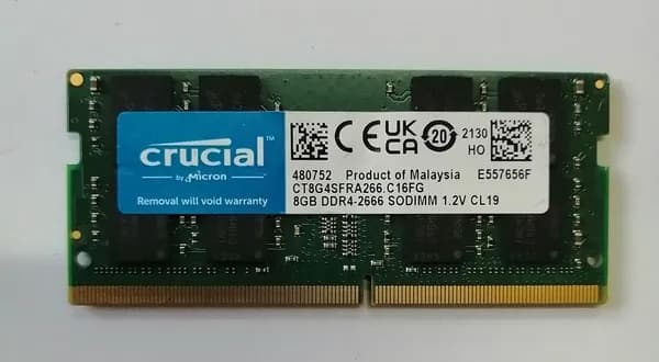 Crucial Оперативная память SODIMM DDR4 Crucial CT8G4SFRA266 8Гб 2666MHz DDR4, 2666 МГц, 1 x 8 ГБ (CT8G4SFRA266)