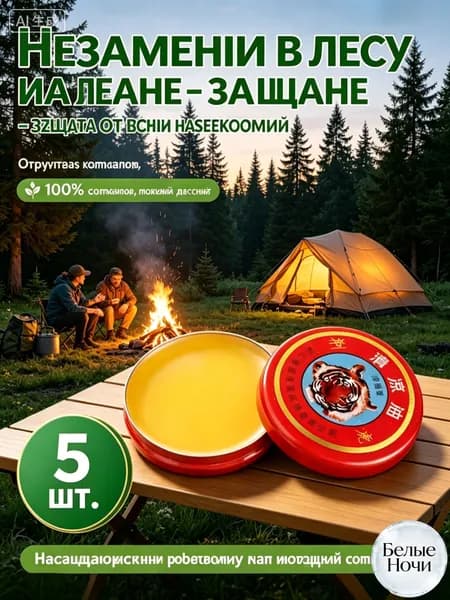 Твердая мазь Tiger Balm 5 штук, облегчает укусов комаров, симптомы простуды, гриппа и головную боль