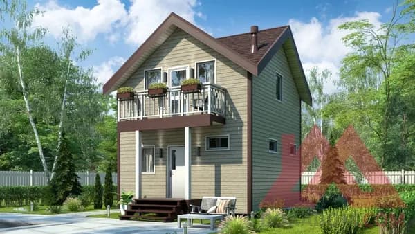 Архитектурное решение каркасной бани "Владимир" 6*6, 68 м.кв.