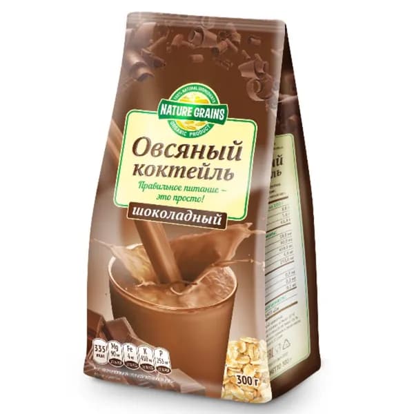 Коктейль сухой овсяный Nature Grains "Шоколадный" "Компас здоровья" 300 г