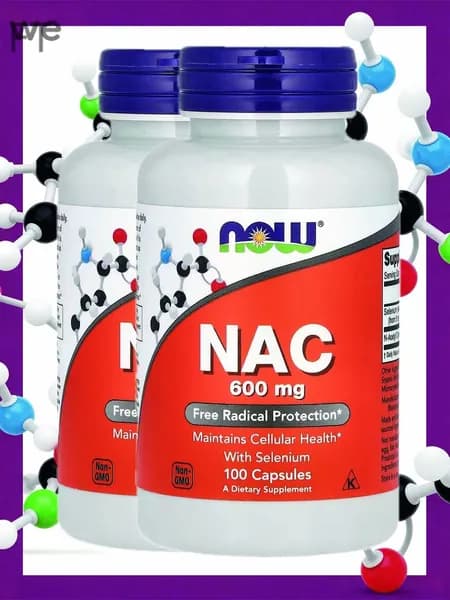 Now Foods NAC 200 caps, N-Ацетил L-Цистеин 600 mg Антиоксидант Нак Нау 600 мг, 100 капсул