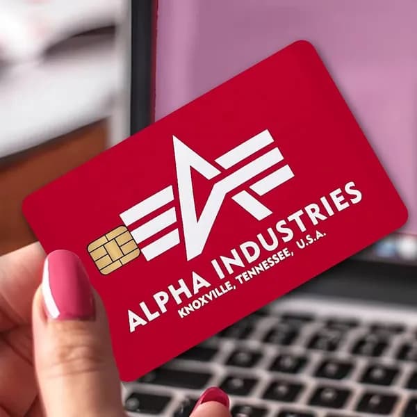 Альфа Индастриз Бренд Alpha Industries Наклейка на банковскую карту, водостойкая антицарапинная защитная