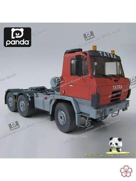 1:32, тоже буксирующий тяжелый грузовик T815 6x6 NTH, бумажная модель автомобиля