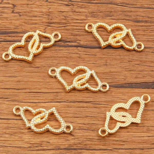 Золотая подвеска в виде любви к животным и растениям 10pcs