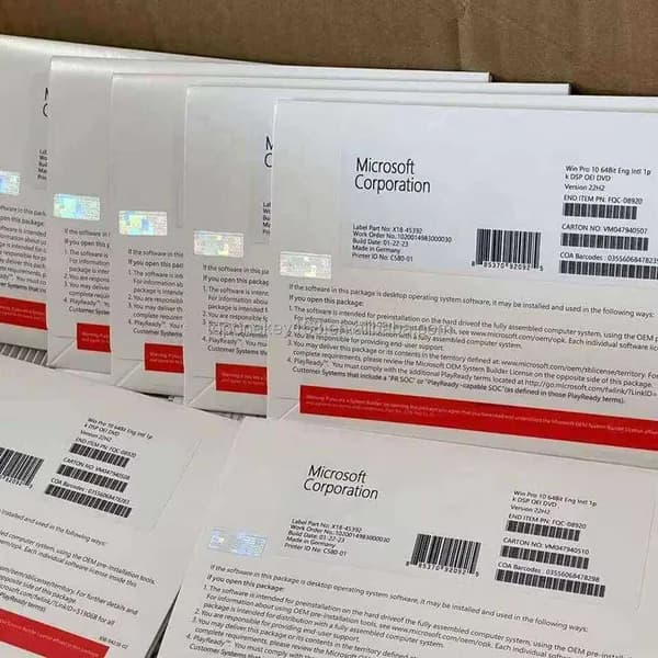 Установочный DVD-диск Windows 10 Pro OEM, физическая поставка, наклейка COA в комплекте