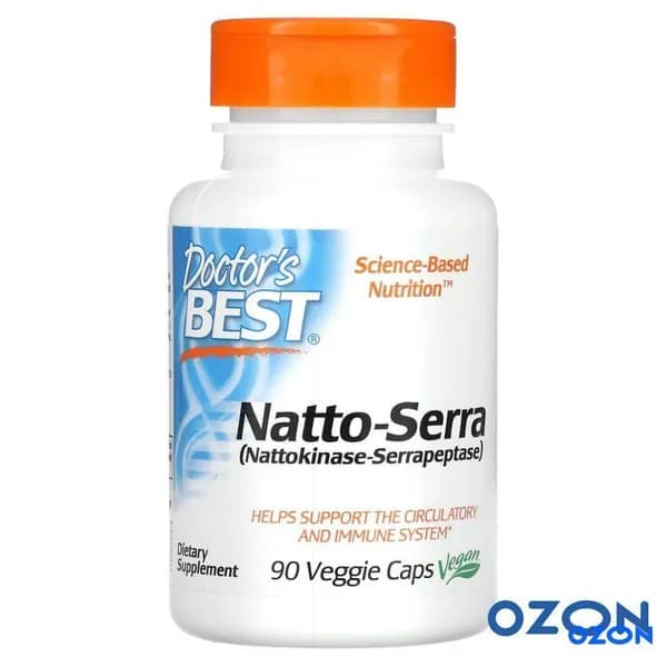 Doctor's Best, Natto-Serra, Натто-Серра, 90 капсул