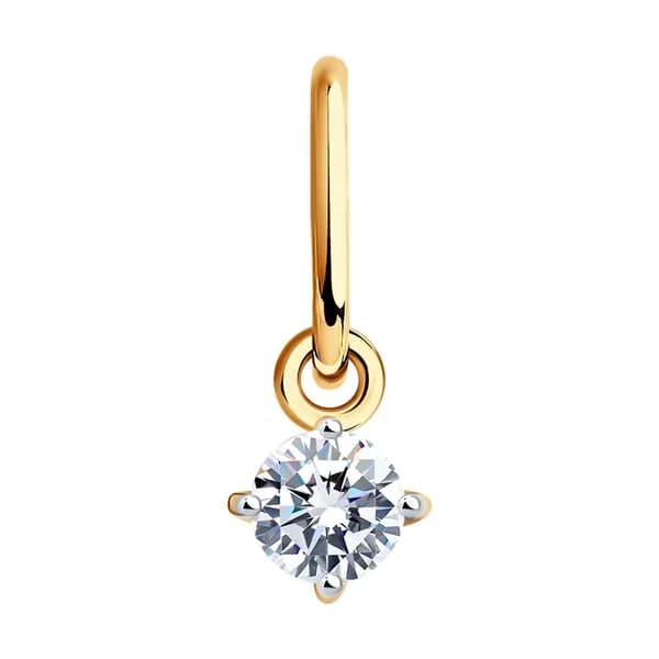 Золотая подвеска DIAMANT-ONLINE с фианитом 585 пробы