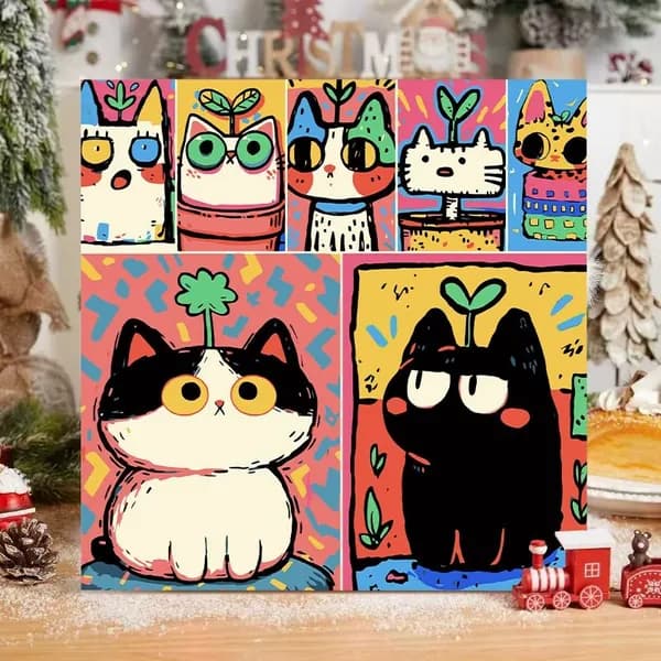 Картины по номерам UniPaint Pack trio Милые животные 20х20 см