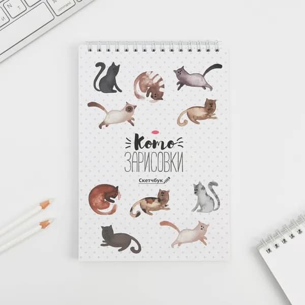 Скетчбук "Кот" А5, 40 л, 100 г/м