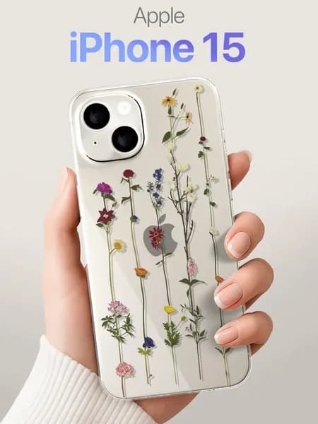 Чехол на iPhone 15 с цветочным принтом