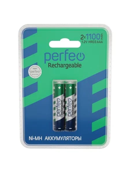 Perfeo Ni-Mh аккумуляторы HR03 AAA 1100mAh на пластиковом блистере, 2шт, 1.2V