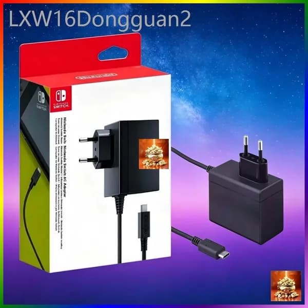 Блок питания Nintendo Switch, быстрая зарядка мощностью 39 Вт, разъём европейского стиля, подходит для Switch OLED/Lite, док для питания телевизора