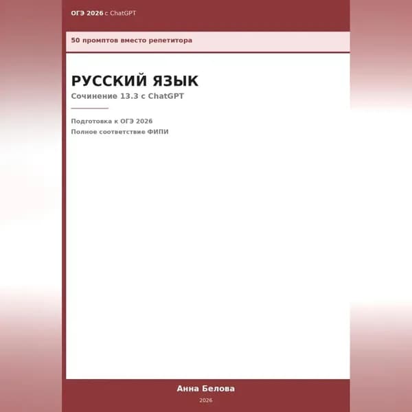 ОГЭ Русский язык: Сочинение 13.3 с ChatGPT 50 промптов вместо репетитора | Белова Анна | Электронная аудиокнига