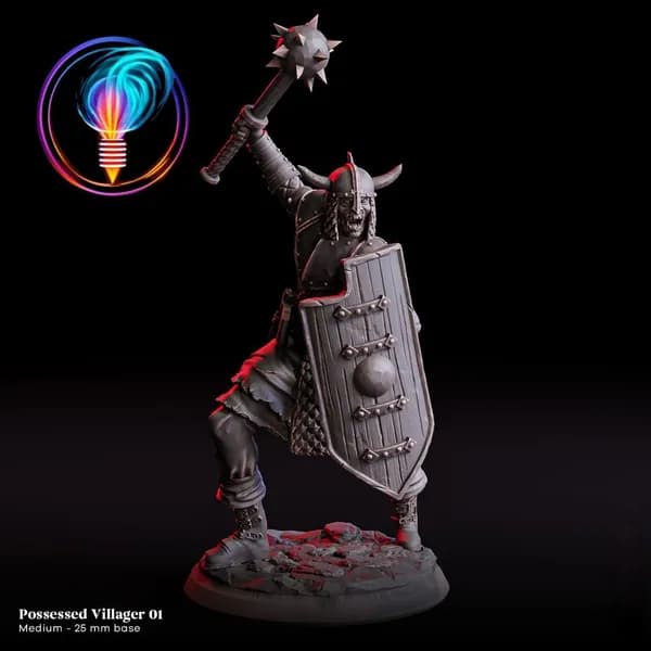 Фигурки для настольных игр, Одержимый селянин 1, ДнД, Dangeon and Dragons, sci-fi, pathfinder. база 25mm
