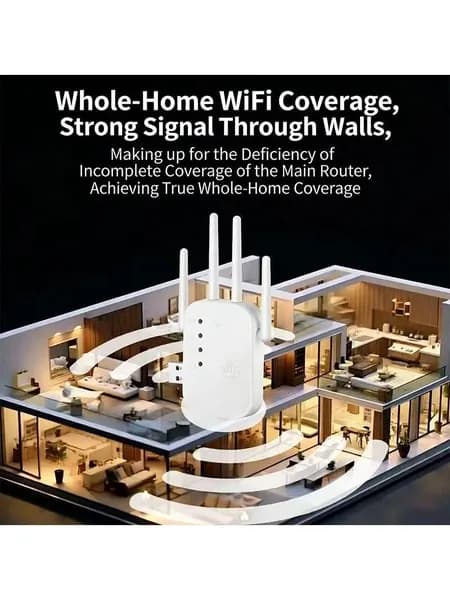 Усилитель WiFi сигнала 300 Мбит/с дальний репитер 2.4 ГГц, удлинитель зоны покрытия маршрутизатора.