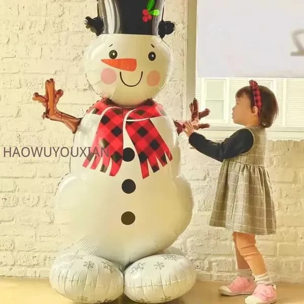огромный воздушный шар из фольги в виде снеговика, 1 шт