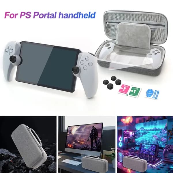 Чехол-сумка для PlayStation Portal из ЭВА с заклёпками, защитным стеклом и силиконовыми накладками