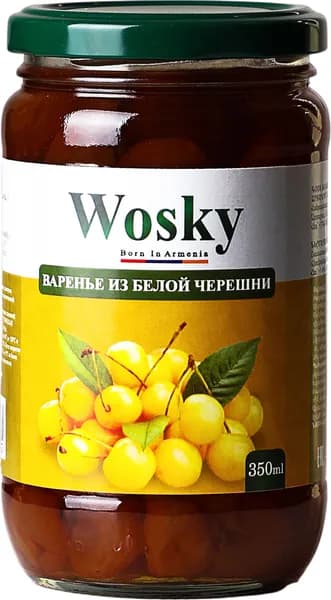 Варенье из белой черешни Wosky, 475 г (350 мл)